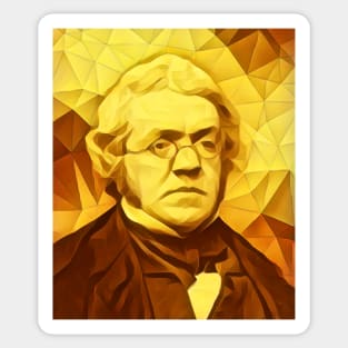 William Makepeace Thackeray Golden Portrait | William Makepeace Thackeray Artwork 11 Sticker